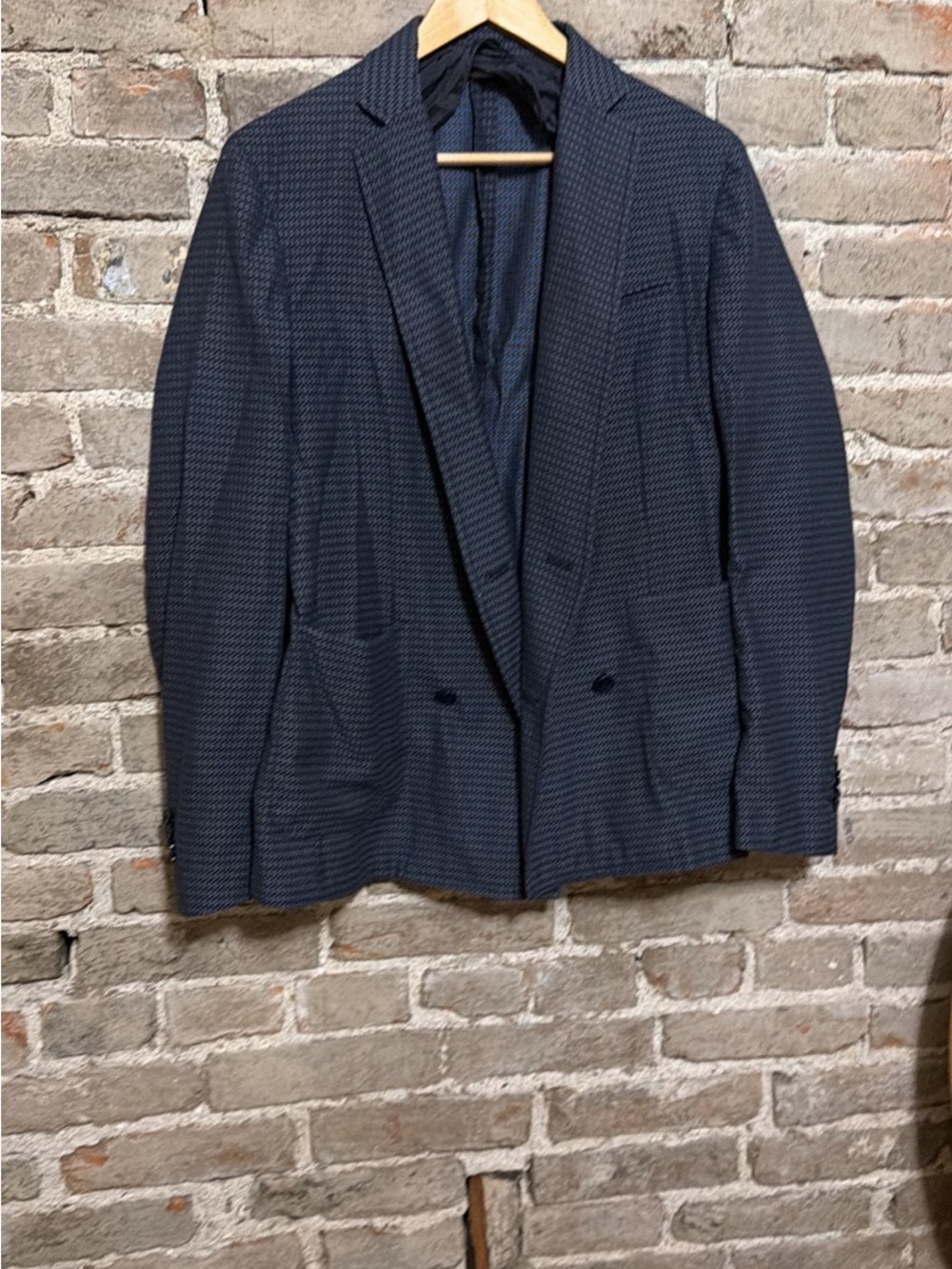 Textured Navy Men's Sport Coat Blazer